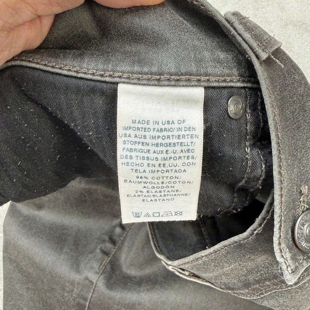 True Religion Dean Tapered Jeans Men 44x34 Grey Button Fly Horseshoe Stretch